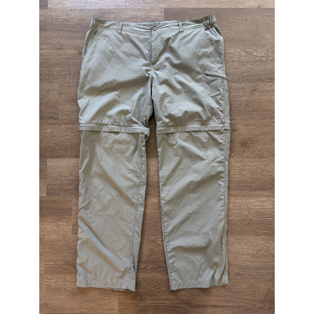 Columbia PFG‎ Pants Omni Shade Performance Fishing Gear Convertible Size XL Tan